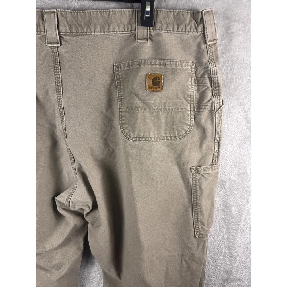 Carhartt Pants Mens 46x28 Beige Carpenter Canvas Relaxed Fit Workwear Utility